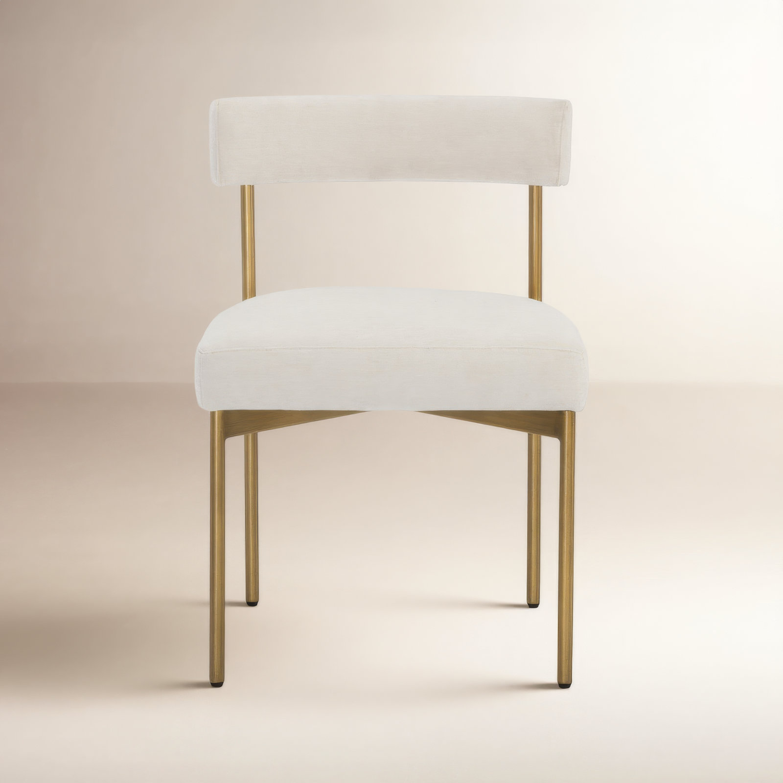 Freida 19.75'' H Upholstered Dining Chair, Cream, Gold