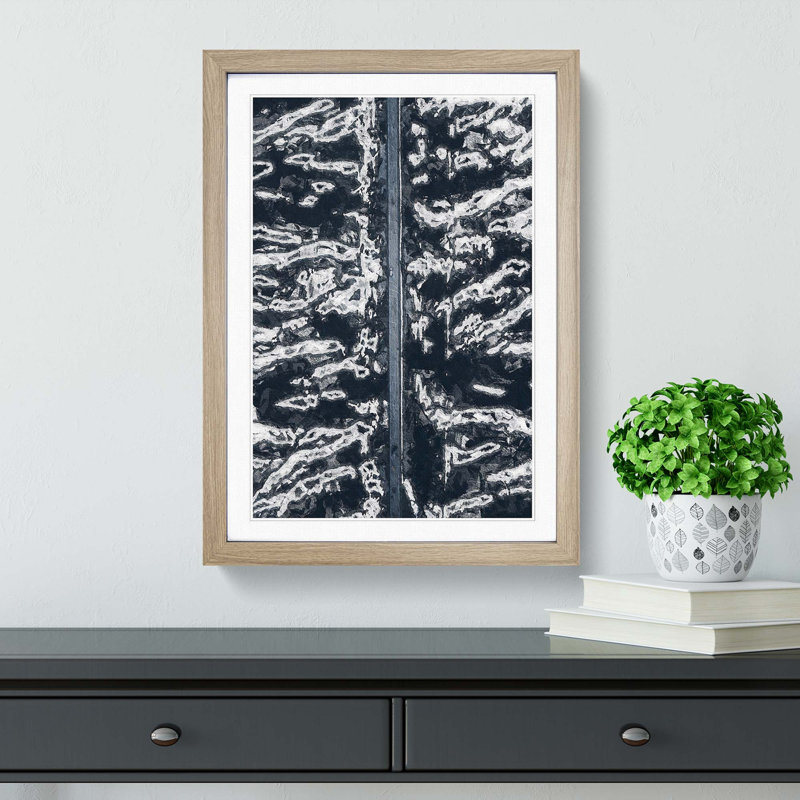 Zebra Stripes in Iceland - Picture Frame Painting Print, 36cm H x 27cm W x 2cm D, Oak Framed