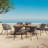 7 Pieces Patio Dining Set, All-Weather Outdoor Furniture Set with Dining Table and Chairs, Acacia Wood Tabletop, Metal Frame, for for Garden, Backyard, Balcony-1464459201