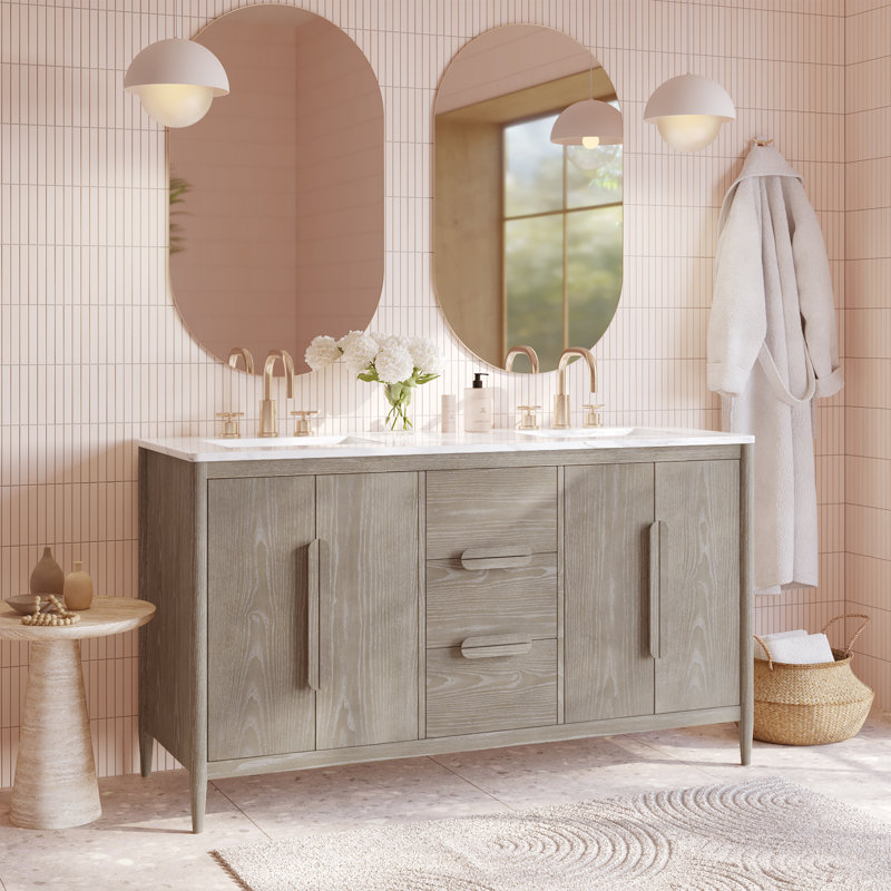 Elinor 60" Quartz Top Double Sink Vanity