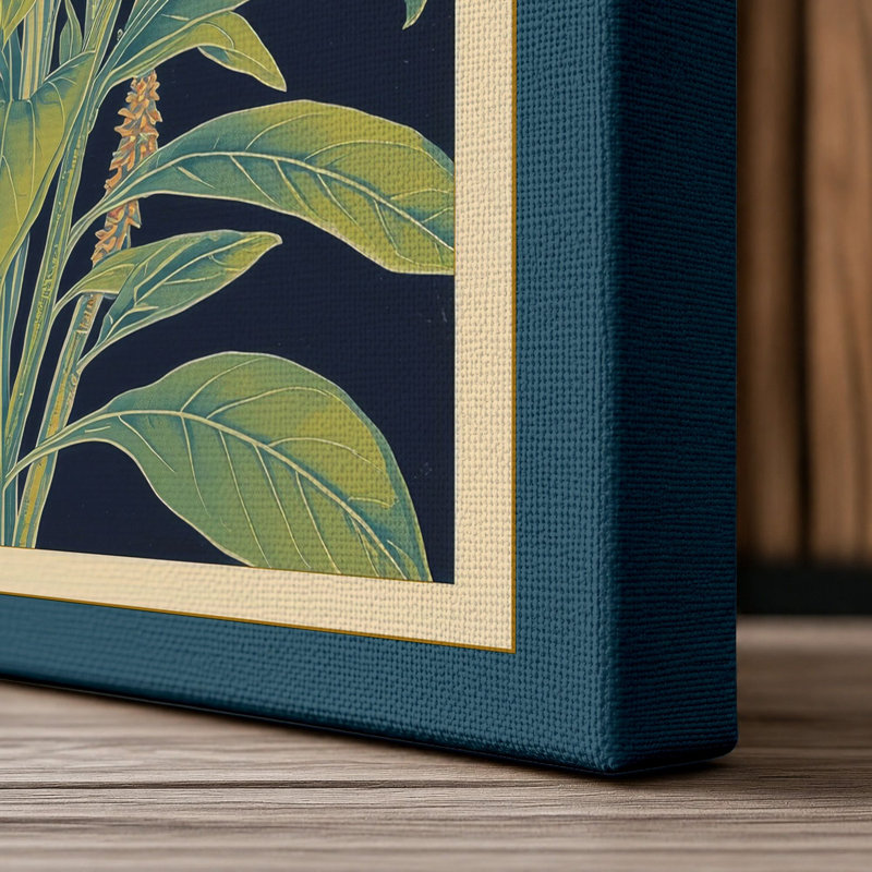 The Herbalist Botanical 1 Piece Wrapped Canvas Wall Art, 24x16 - 61.0 x 40.6 cm, Teal Border