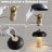 12" Genuine Stone Table Lamp with Black Metal Shade