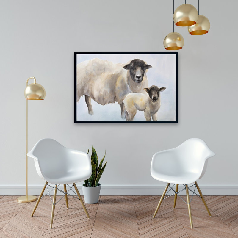 «Sheep And Its Baby», H 24 po x l 36 po