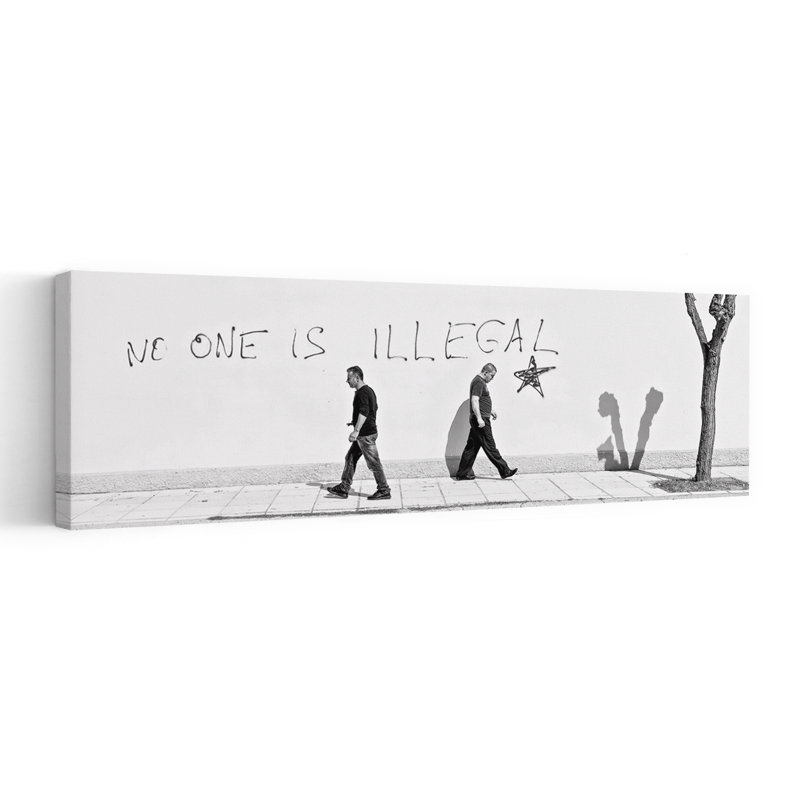Street Art Walkers Abstract Contemporary City Tree, art mural, H 12 po x l 36 po