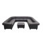 Canapé modulaire en forme de U vintage en cuir avec capitonnage à boutons-1944540604