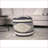 Pouf, Handcrafted Cylindrical Wool Cotton Beige &amp; Dark Gray 16x16x16 | Fabric | Dark Gray-633217467