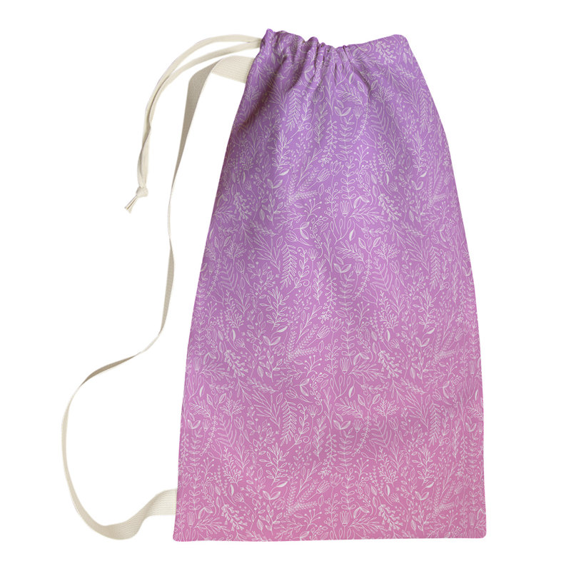 Leffel Fabric Laundry Bag with Handles, Large (76.5" H x 29.5" W x 1.5" D), Pink/Blue