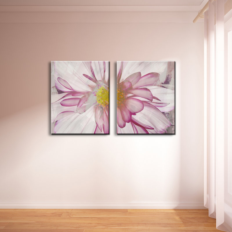 Painted Petals XXVII - Ensemble de 2 reproductions sur toiles tendues, H 40 po x l 60 po x P 1,5 po