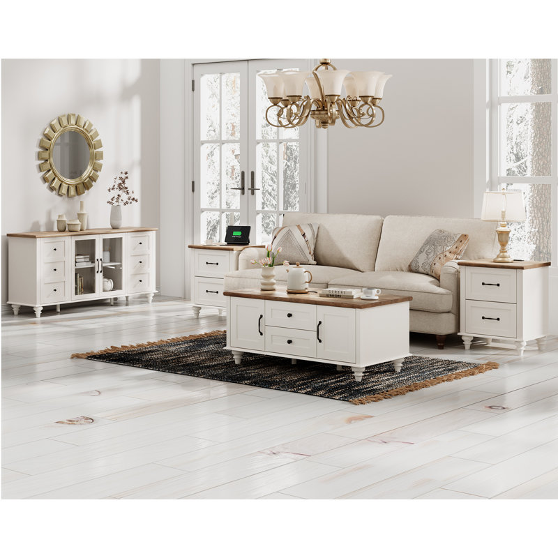 Scarlett Coffee Table Set, 4 pièces: table de bout 2 2 t, console, table bas