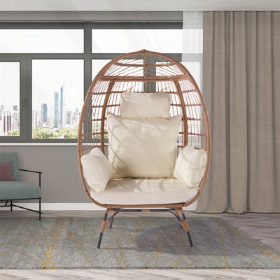 Fauteuil à œufs en osier, surdimensionné pour l'extérieur