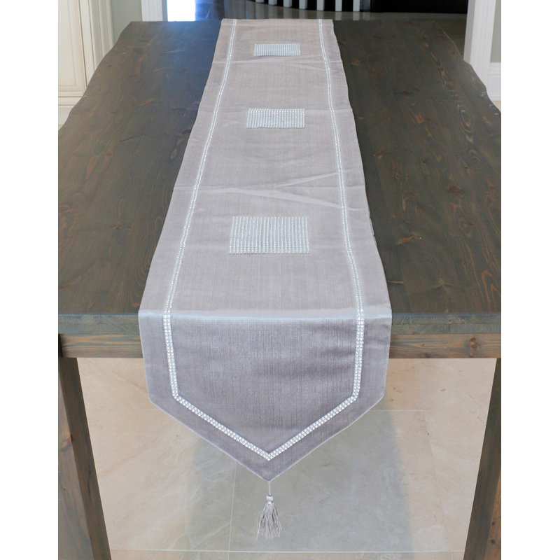Chemin de table Dysart, Gris, 13 po x 72 po