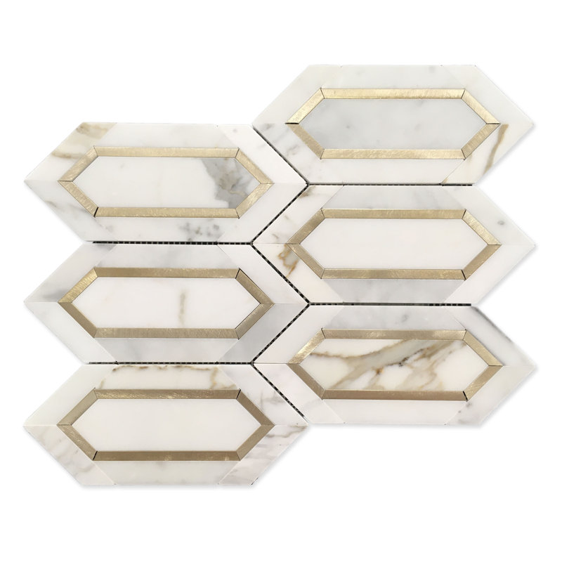 4" x 9" Marble Novelty Mosaic Wall Tile