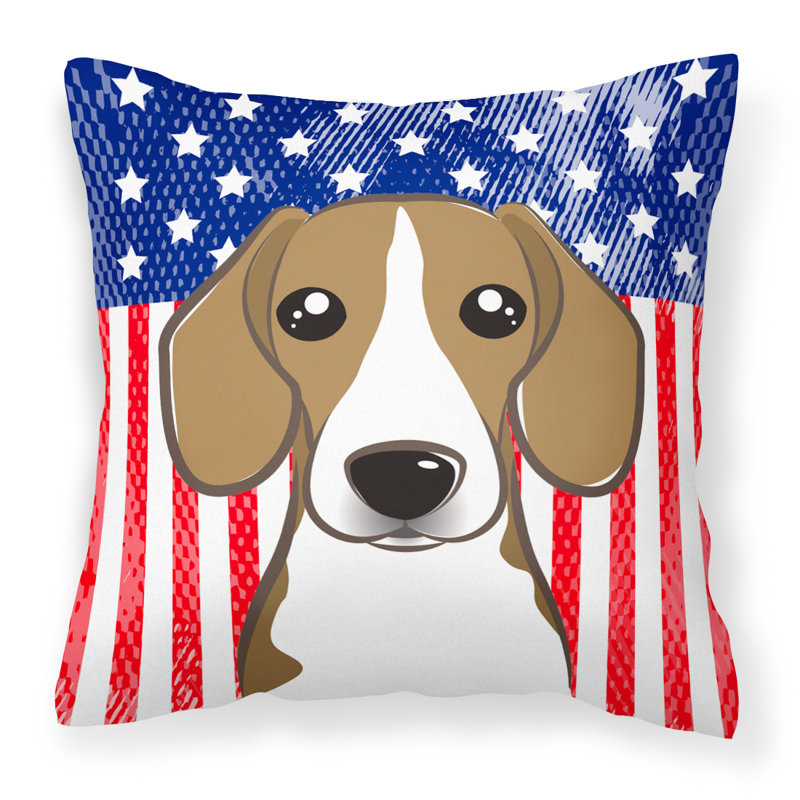  Coussin 14 "American Flag, 18 po x 18 po, Beagle