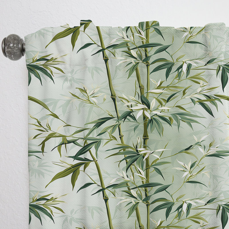 Bambou Zen Tropical Motif I - Rideau floral - Rideau floral obscurcissant - 1 panneau, L 52 po x L 120 po