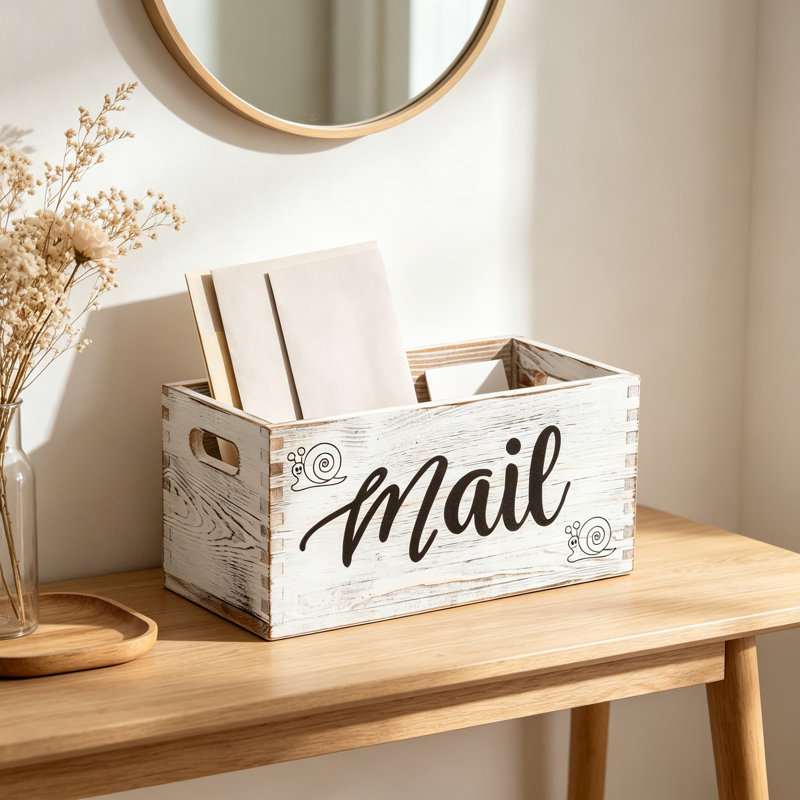 Porte-courrier Comptoir de courrier et porte-clés Panier de rangement Farmhouse