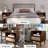 Calista Nightstand with Open Shelf & Fabric-Front Drawer-1076622313