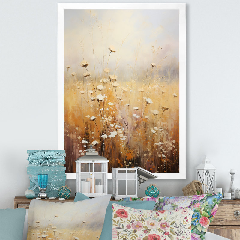 «Meadow Of Dreams II» sur toile, Cadre simple blanc, H 32 po x l 16 po x P 1 po