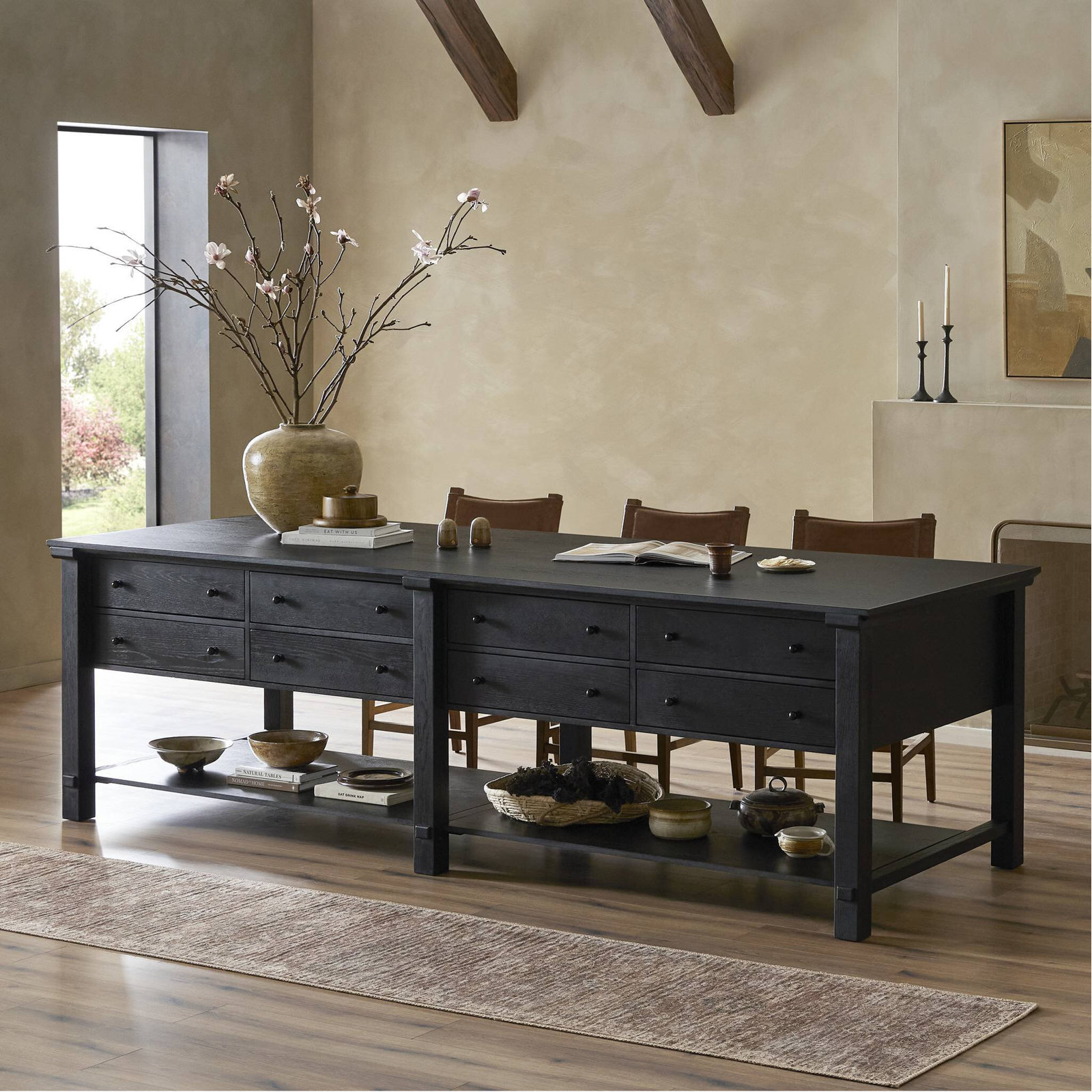 Cascade Kitchen Island, Black