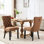 Chaise contemporaine en bois massif 2, café. Revêtement en lin, dossier confortable, élégant. Sw6801cf 2, lin de qualité, élégant, élégant.