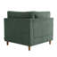Fauteuil rembourré en velours côtelé vert avec dossier coussiné Seemab-1938970007