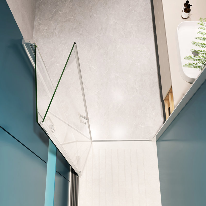 Universal Pivot Shower Door - 1 3/8" Adjustment, 1/4" Tempered Glass, 36000 Times Examined Open/Close Quality, Smooth Rotation, Leak, , Aluminium Alloy Glass With Adjustable, Inspected Feature,