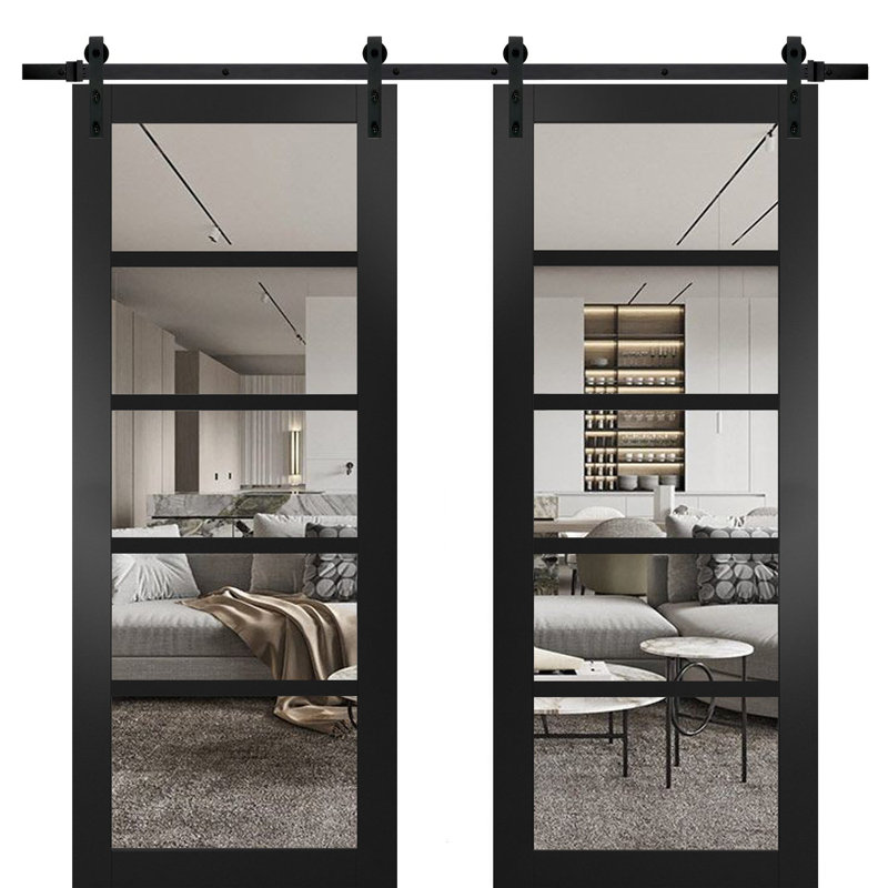 Portes de grange en bois Quadro, 64 po x 84 po
