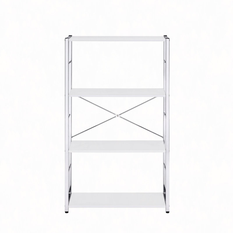 Bibliothèque blanche et chrome