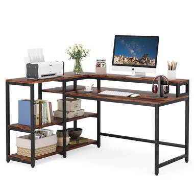 L-Shape Desk Inbox Zero Color (Top/Frame): White, Size: 29.13'' H x 50.4'' W x 41.33'' D