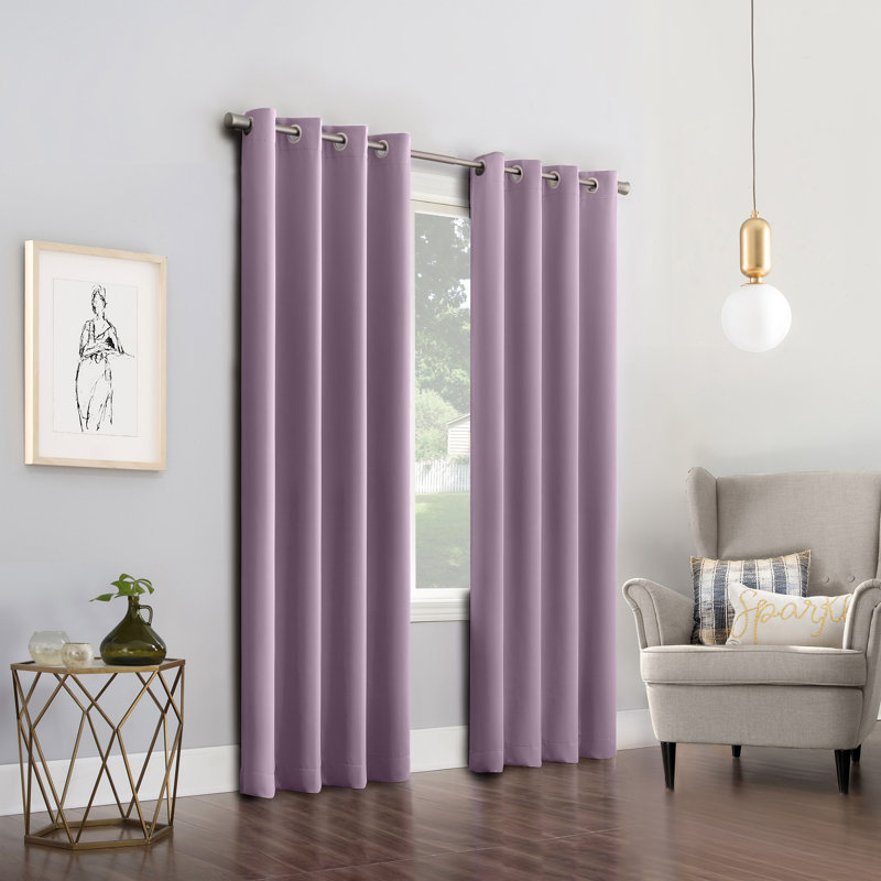 Panneau de rideau occultant avec œillets Burrier Wayfair Basics, L 40 po x L 84 po, Lavande