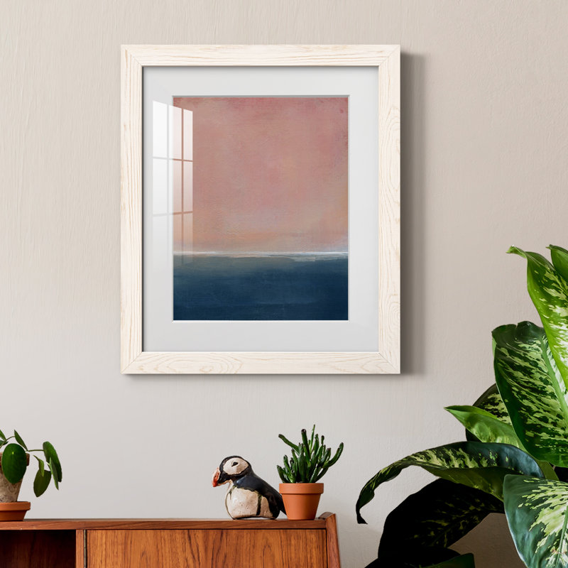 Coucher de soleil - reproduction encadrée de qualité supérieure - prête à être accrochée, H 24 po x l 18 po x P 1,5 po, Blanc