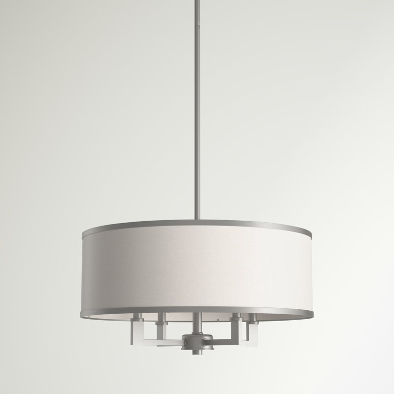 Berthine 4 - Light Drum Chandelier, Brushed Nickel