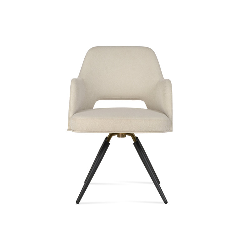 Chaise Marash, Blanc cassé, Noir