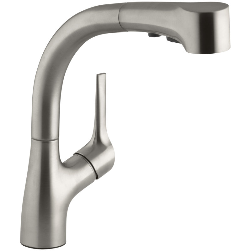 Elate Pull Out Single Handle Kitchen Faucet, Vibrant Stainless