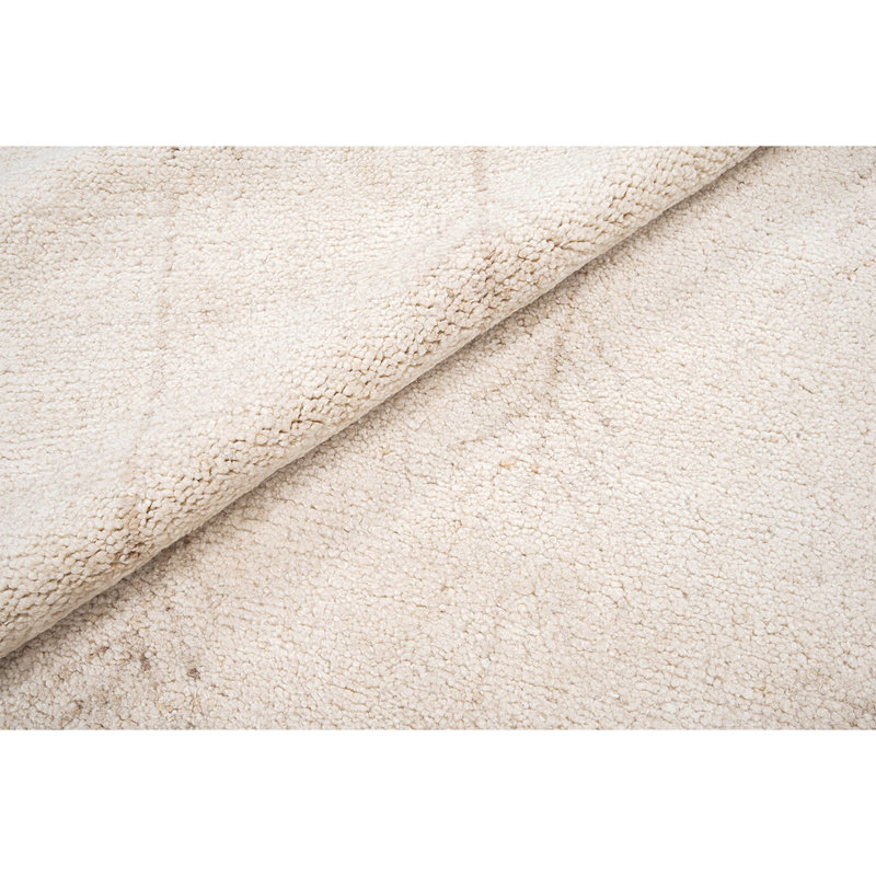 Wool Oriental Area Rug in Ivory, Rectangle 10' x 14'
