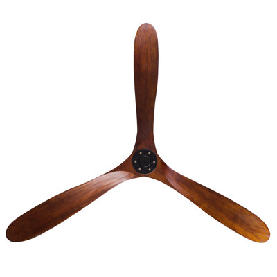 Ventilateur de plafond d'extérieur en bois massif de 72 pouces, à trois pales, sans lumière, finition noyer, adapté aux patios, aux salons, aux chambres et aux porches, avec télécommande