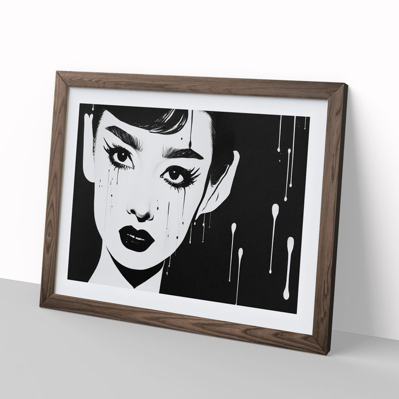 Monochrome Woman Vol.2 - Framed Print, 34cm H x 46cm W x 2cm D, Brown Framed