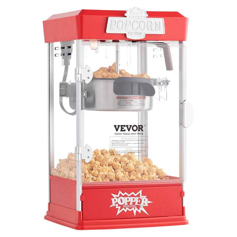 Red Steel 4 oz Countertop Popcorn Popper Machine