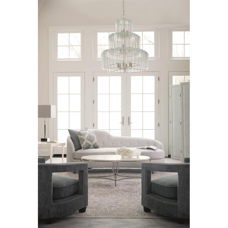 Alana 32.5'' Wide Swivel Barrel Chair, Akiko Graphite Performance 5534-011, Bright Brass