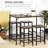5-Piece Industrial Dining Table Set, Bar Table & 4 Stools Set