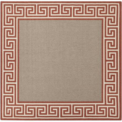 Tapis rouille/taupe tissé à la machine Maen