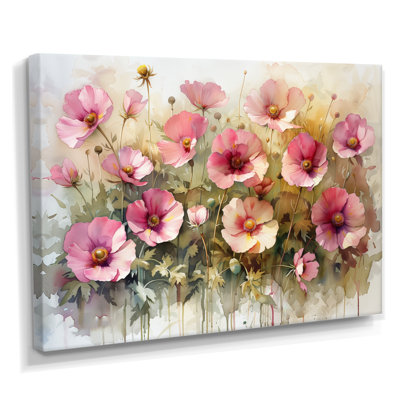 Reproduction d'art rose sur fond rose bouton d'or II - Buttercups