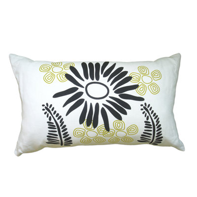 Hand Printed Pillows Fern Linen Throw Pillow