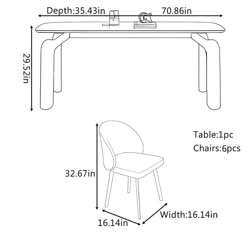 Vitas, 29.52"H x 70.86"L x 35.43"W