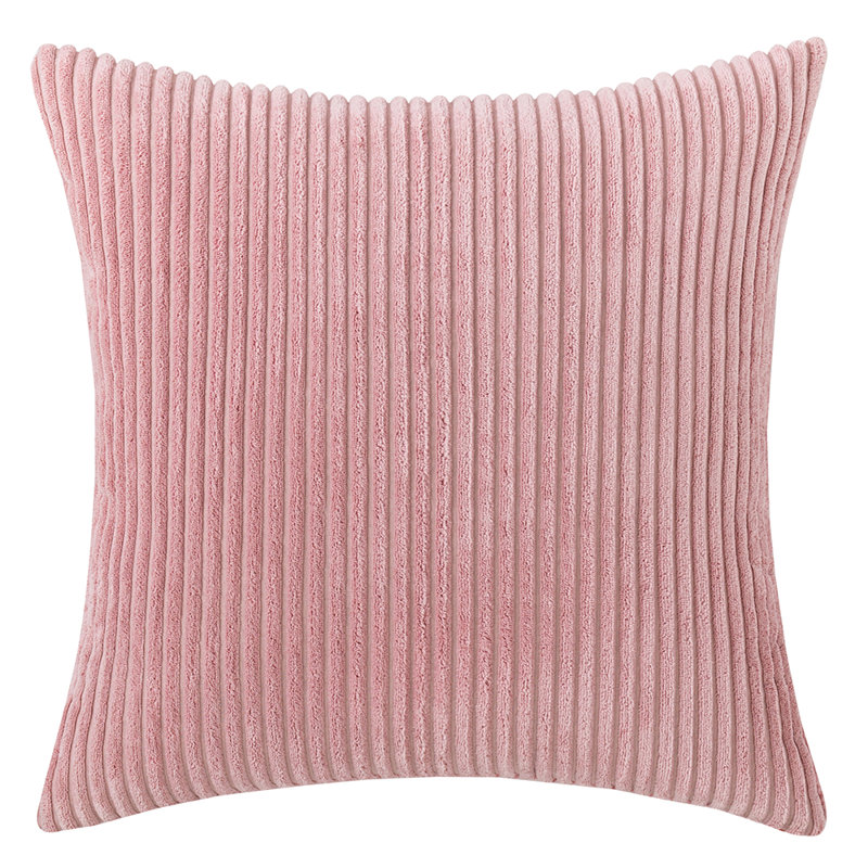 Striped Cotton Blend Reversible Throw Pillow, 20" x 20", Pink