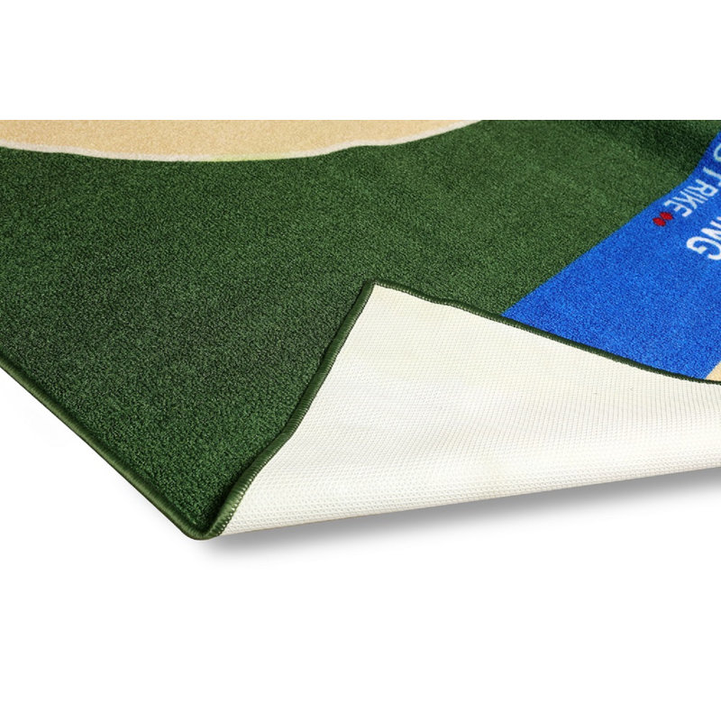 Furnish My Place Niemann 710 Baseball Play Area Rug for Kids Playroom | Bathroom & Kindergarten Classroom | Baseball Ground Rectangle | Anti Skid Rubber Backing | Green