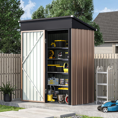 5.0 ft. W x 2.5 ft. D Galvanized Steel Lean-to Storage Shed