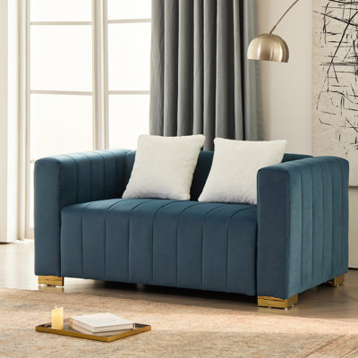 Mordecai Velvet Square Arm Sofa