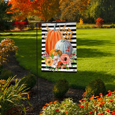 Striped Pumpkins Garden Flag