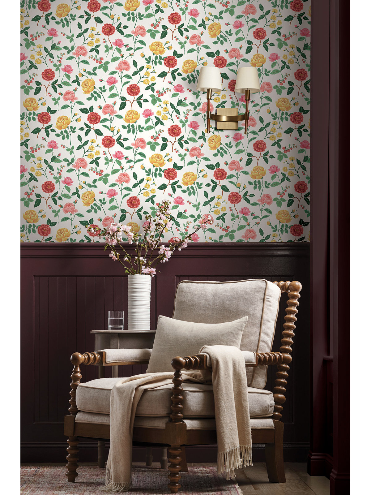 Roses Wallpaper Double Roll, Blush