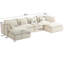 Canapé modulaire surdimensionné de 130 po avec 2 repose-pieds en tissu gaufré-132942917